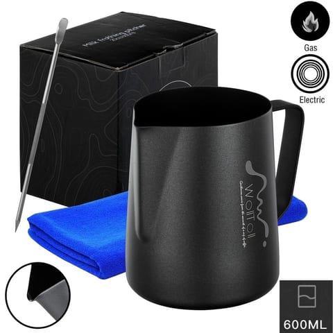 Milk Frothing Jar, Stainless Steel Creamer Nonstick Coated Frothing Jar
