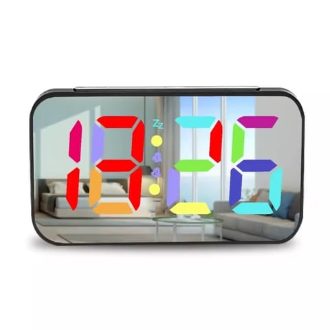 LED Mirror Large Display Table Clock, Suitable For Bedroom, Home, Living Room