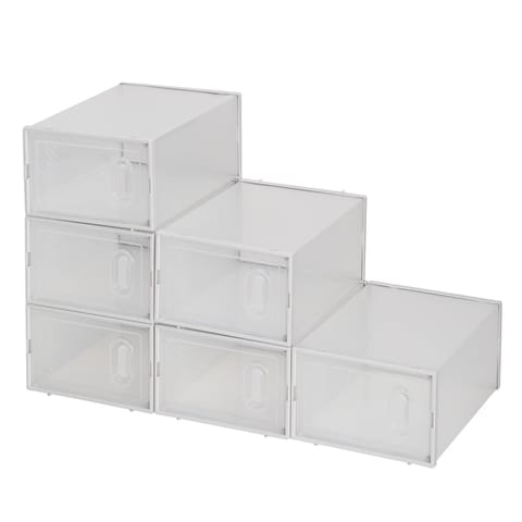 6pcs White Shoe Box Plastic Mesh