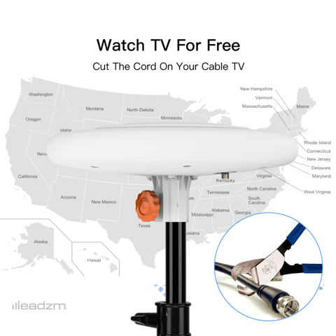 TA-A1 360 Degree Steering TV Antenna UV Dual Band 47-860 MHz 15-18dB HD