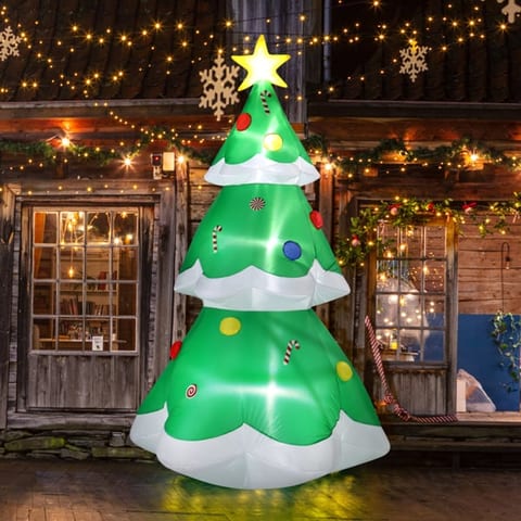 6.9ft Christmas Tree With 4 LED Light Bundles And Pocket Inflatable Decoration