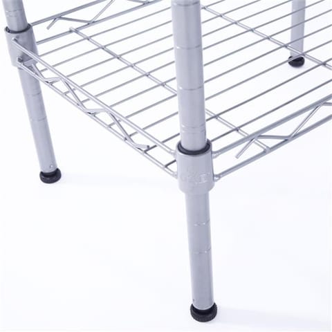 Rectangular Four Story Household Storage Rack, Silver Gray