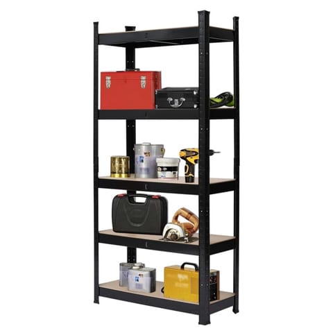 Five-tier Shelves - Black Sprayed Plastic 150x75x30