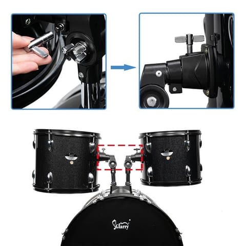 22in 5-drum Poplar Double-layer Oil Skin Star Dot Black Drum Frame, Not