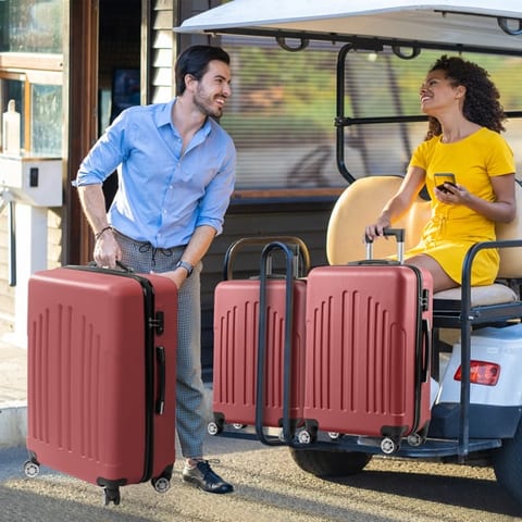 Curved Vertical Stripe 4-in-1 Trolley Case 16in 20in 24in 28in ABS Aluminum