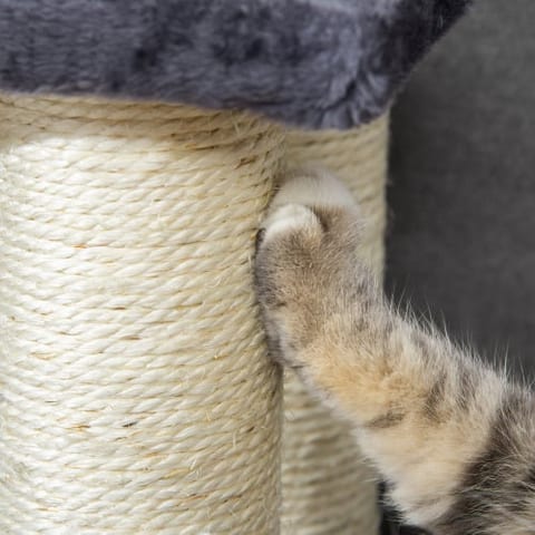 PawHut Cat Tree With 4 Steps For High Beds Couch, Cute Stair Shaped Cat Tree
