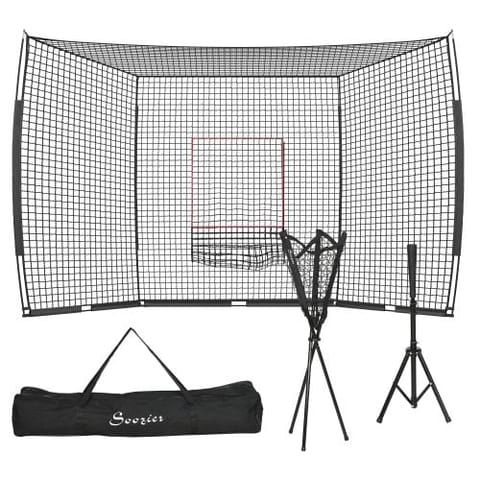 Soozier 17X 5.5Baseball Net With Strike Zone, Tee, Caddy, And Carry Bag For