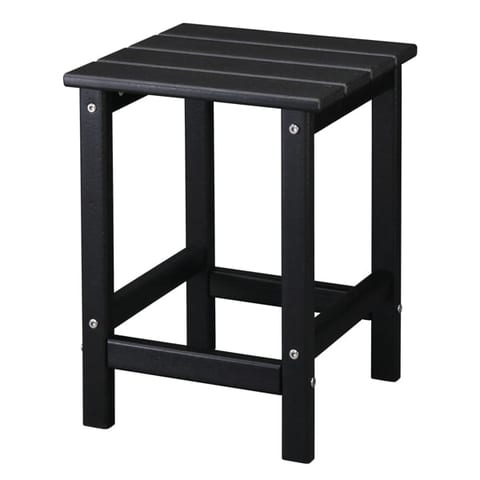 38x38x45.5cm Single Layer Square Black HDPE Side Table