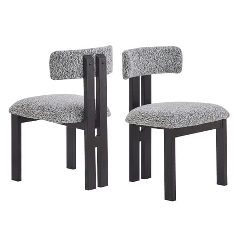 Upholstered Armless Dining Chairs With Metal Legs Set Of 2