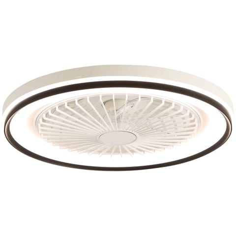 19 Inch RGB Dimmable LED Enclosed Ceiling Fan With Embedded Bladeless 6-speed