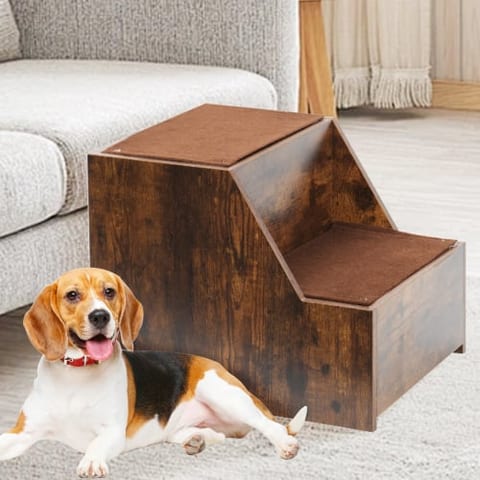 Pet Bunk Bed With Removable Step For Dogs And Cats, Multi-Level Bed Window