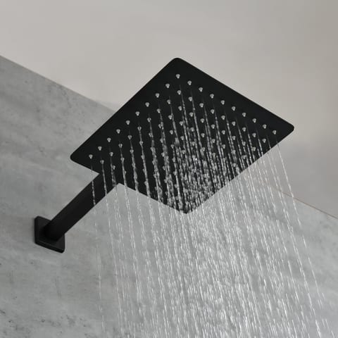 Brass Matte Black Shower Faucet With Shower System, 10 Inch Shower Head And