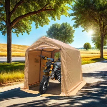 7x12ft Outdoor Portable Gazebo Storage Shelter Shed With 2 Roll Up Zipper Doors