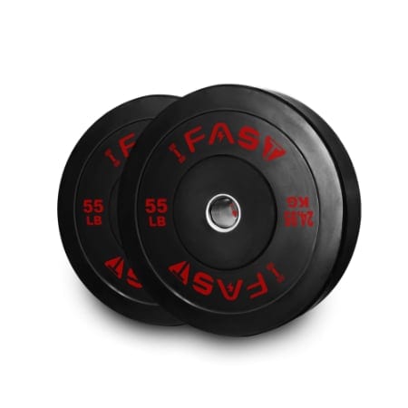 Olympic Bumper Weight Plates, Rubber Plate With 2-Inch Steel Insert Rubberized