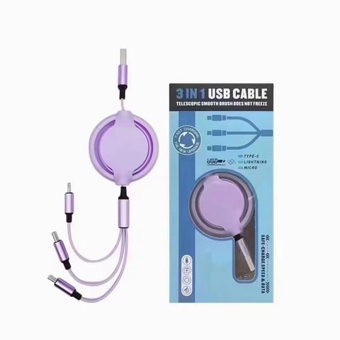 Three-in-one Mobile Phone Data Cable, Free Switching Of Interfaces
