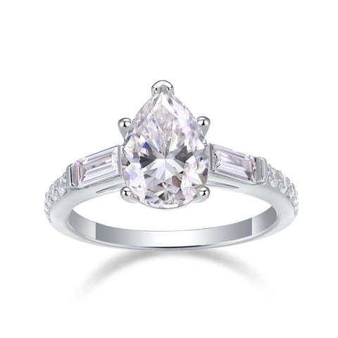 1Large Diamond Diamond Ring Luxury Fashion Set Moissanite Silver Ring Prohibit