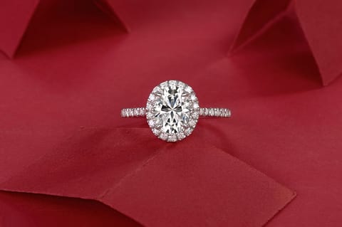 1Audrey Large Diamond Ring Luxury Fashion Set Moissanite Silver Ring Prohibit
