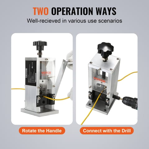 VEVOR Manual Wire Stripping Machine, Copper Stripper With Hand Crank Or Drill
