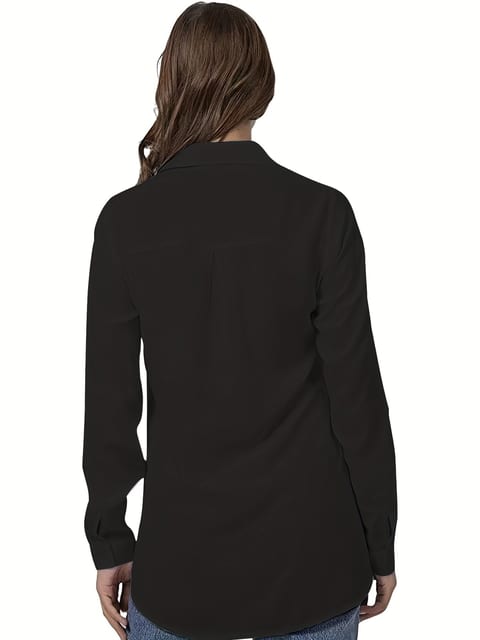 Simple Casual Long-sleeved Shirt, Versatile In All Seasons.