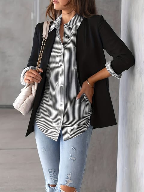 Classic Striped Casual, Business, Versatile Four Seasons Can Wear A