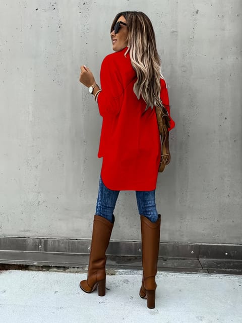 Simple Casual Long Sleeve Shirt With Pocket