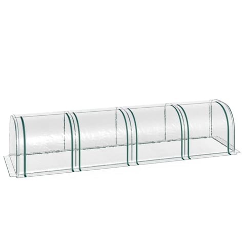Portable Tunneled Greenhouse With 4 Zippered Doors, Water UV Fighting PVC Cover