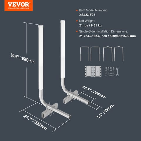 VEVOR Marine Trailer Guide Set, 60Flexibly Adjustable, Dual Rust-Resistant