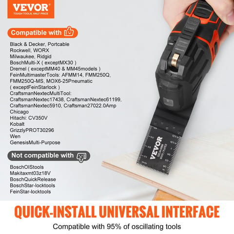 VEVOR 50PCS Oscillating Saw Blades, Universal Quick Release Oscillating Saw