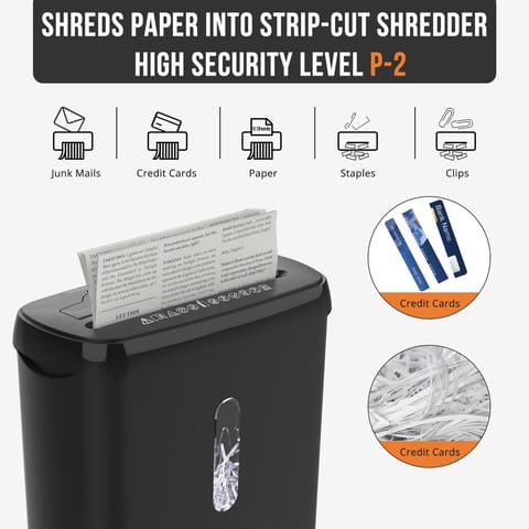 10 Strip Paper Shredder, P-2 Security Level, Equipped With A 3.17-gallon Paper