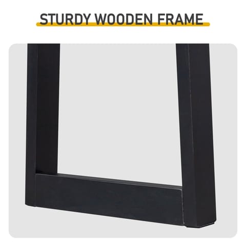 Black Trapezoidal Leg Tabletop With Edge Pine Entrance Table