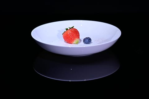 Lily Bone China Dinnerware Set, 4 Pieces, 8.5-inch White Pasta, Salad, Fruit