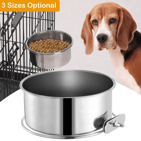 Detachable Pet Cage Food Water Bowl With Clamp Holder