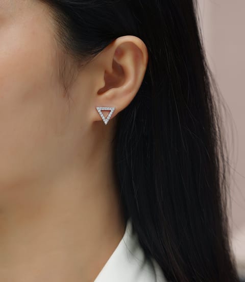 1Unique - Set With Moissanite S925 Sterling Silver And Platinum-plated Stud