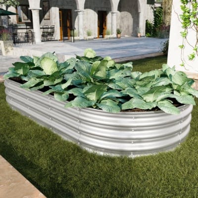 2Pcs 6x3x1ft Raised Garden Bed Kit, Galvanized Planter Raised Garden Beds For