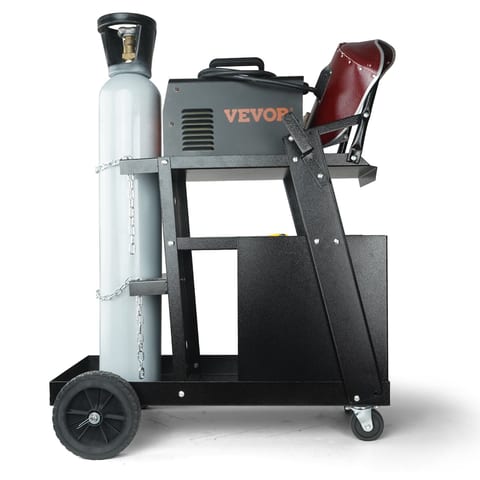 Welding Cart, 2Tier 4 Drawers Welder Cart With 265 LBS Weight Capacity, Swivel