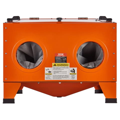 25 Gallon Sandblasting Cabinet, 40-120PSI Portable Benchtop Sand Blasting