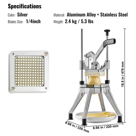 Blade Heavy Duty Professional Food Dicer Kattex French Fry Cutter Onion Slicer