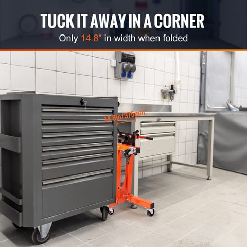 Rotating Engine Motor Stand With 360 Degree Adjustable Head, Cast Iron Folding