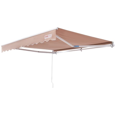 Manual Retractable Awning, 12 X 10 Ft Outdoor Patio Awning Retractable Sun
