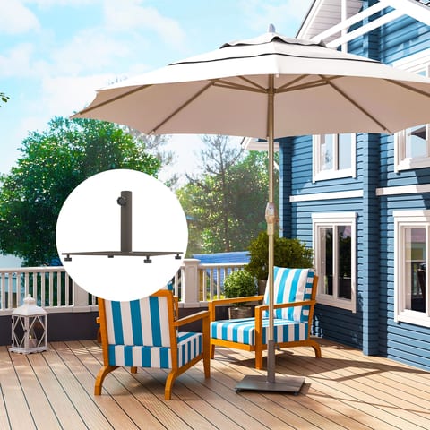 Square Patio Umbrella Base, 29 Lbs Metal Umbrella Stand Base With Adjustable