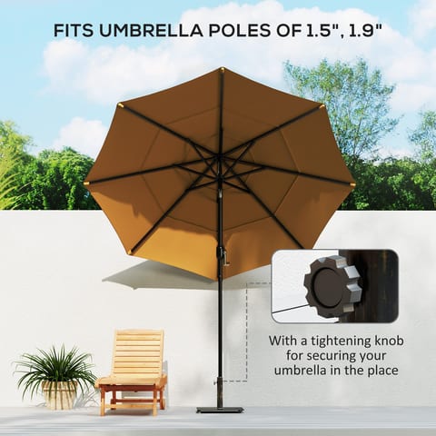 Square Patio Umbrella Base, 29 Lbs Metal Umbrella Stand Base With Adjustable