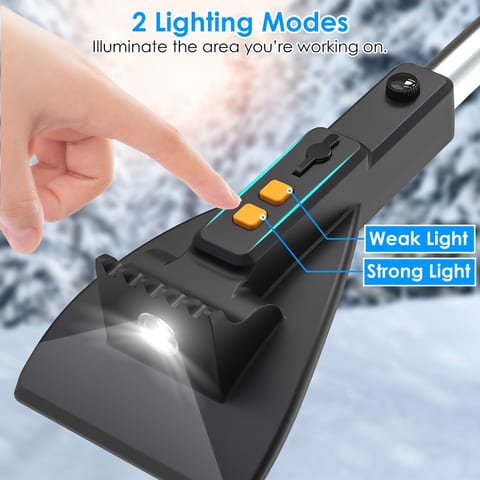 1Pc 3 In 1 Car Snow Removal Shovel With Lights Car Snow Removal Tool Telescopic