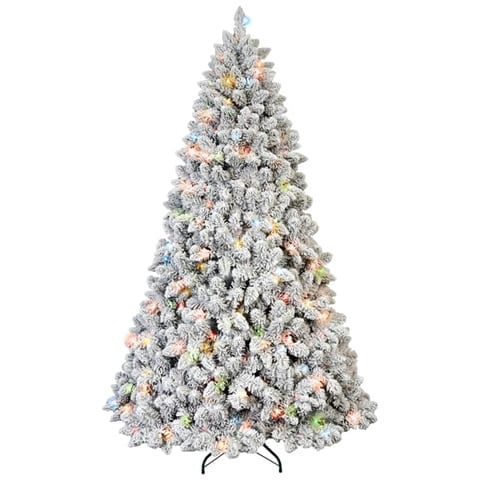 Artificial 4ft Flocked Christmas Tree With 366 PVC Branch Tips, Pine