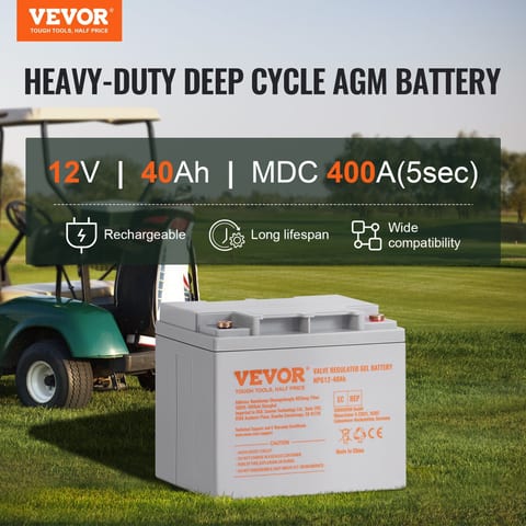 Deep Cycle Battery, 12V 40AH, AGM Marine Rechargeable Battery, High