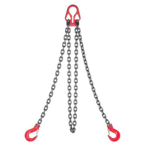 Chain Sling, 5-16 In X 10 Ft Lifting Chains With 2 Leg Grab Hooks, Heavy Duty