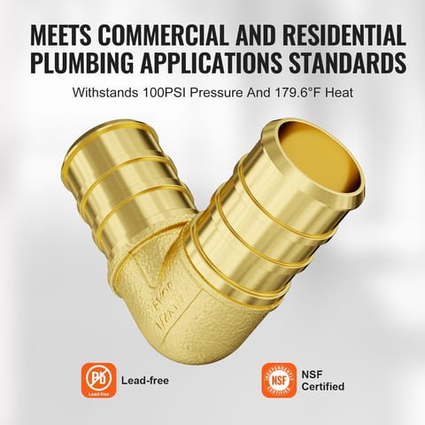 Pipe Fittings, 1-2' 50PCS Brass Pipe Fittings, Clamp-style Elbows Pipe