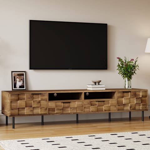 Mid Century TV Stand With 2 Drawers, Media Console Table For TVs Up To 85''