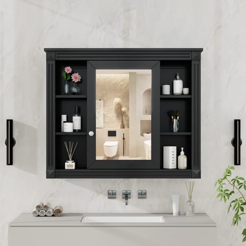 35 X 28 Wall Mounted Bathroom Storage Cabinet, Medicine Cabinet, Modern