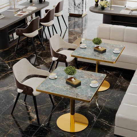 Square Modern Dinning Table 31.5 Inches Bistro Table Tulip Table With Faux
