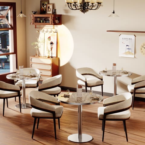 Round Modern Dinning Table 31.5 Inches Bistro Table Tulip Table With Faux